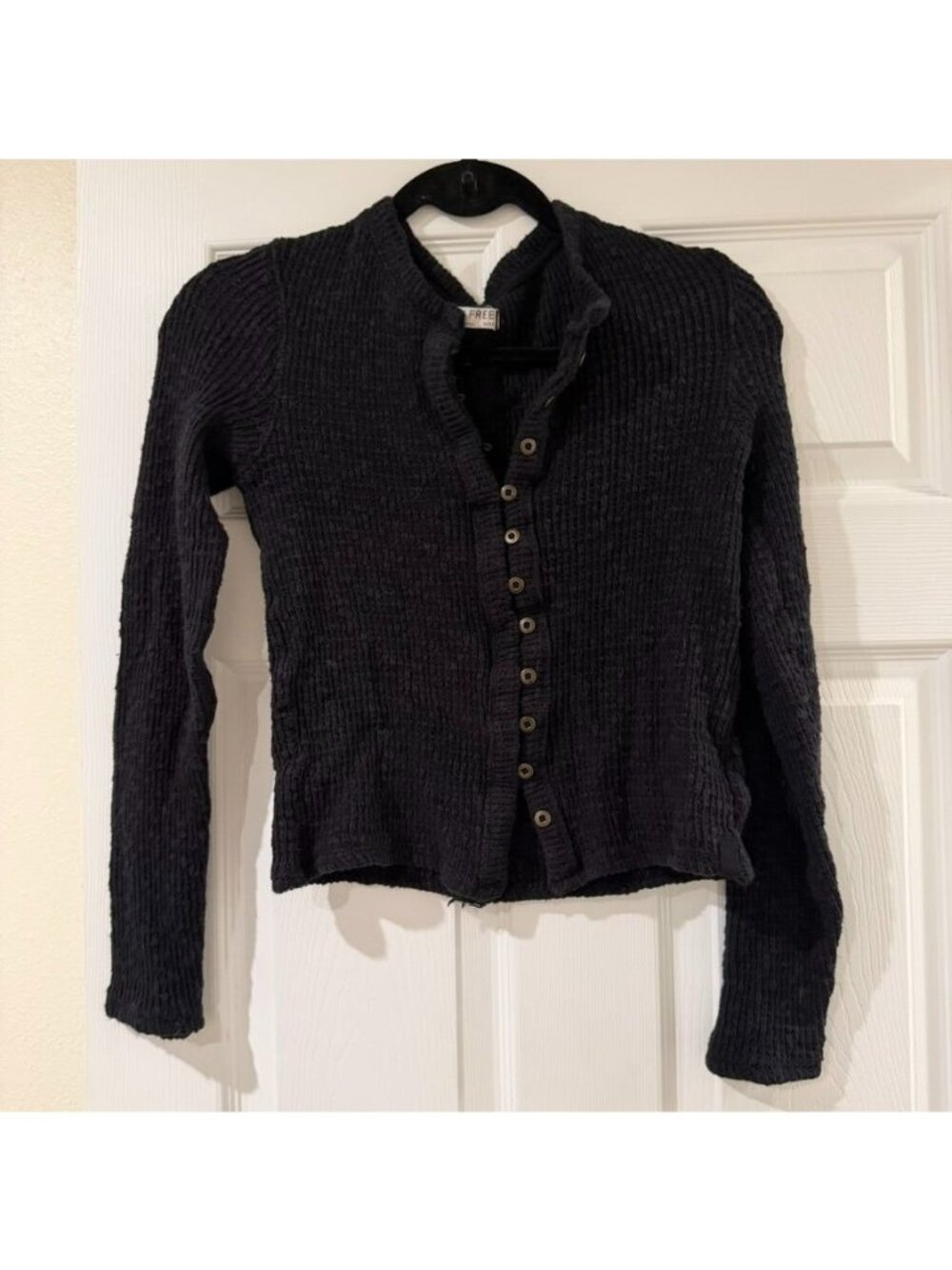 Free People We The Free Black Cardigan Sweater Size Medium NWOT